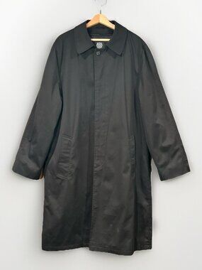 William Wallace Thinsulate Black Trench Coat Mens 42 Long Removable Liner Career